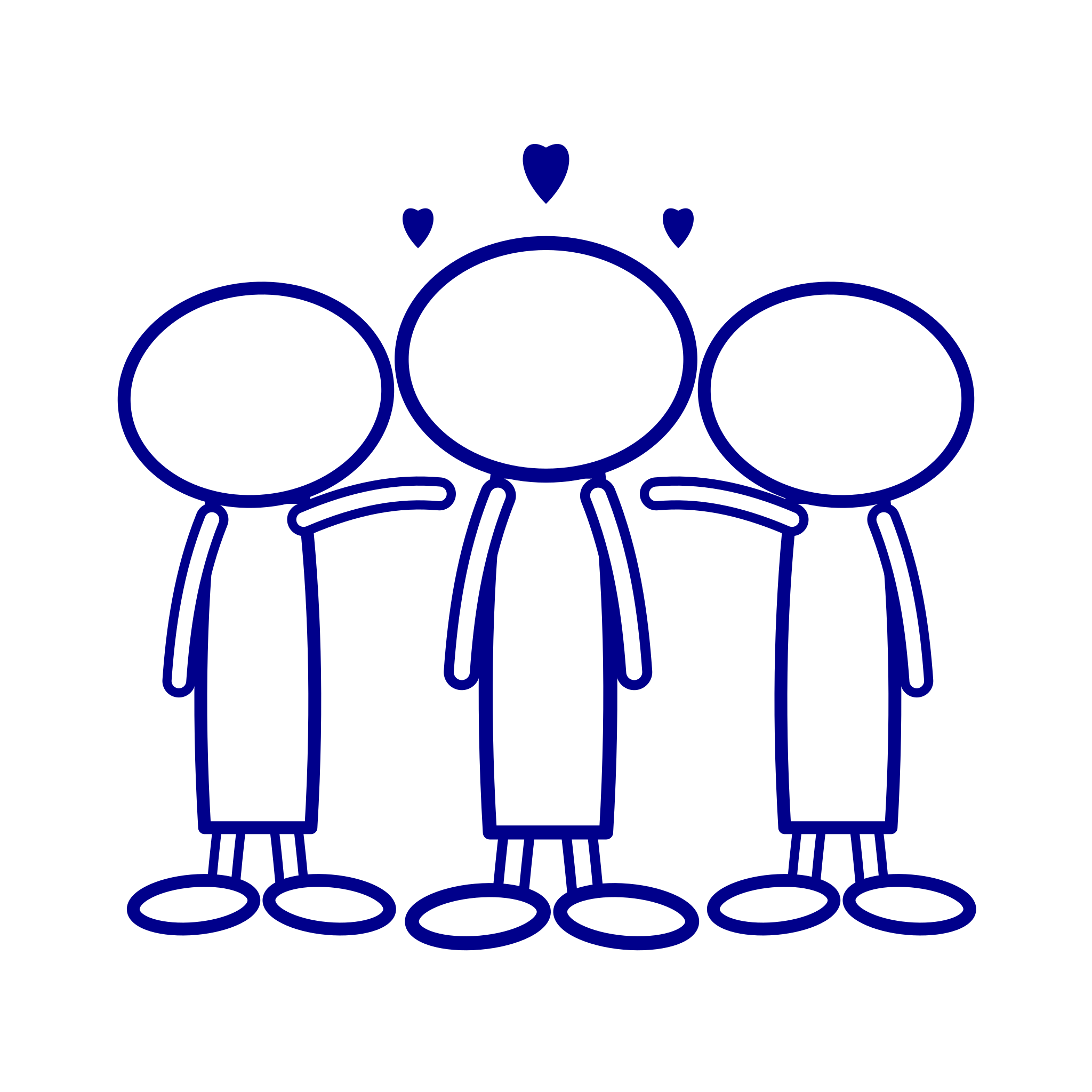 Three characters standing together